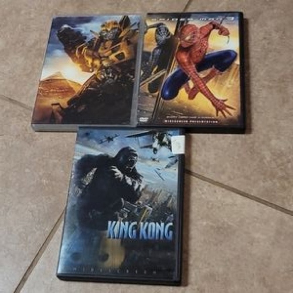 Transformers, Spider-Man, and King Kong DVD Set